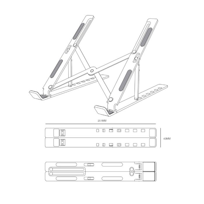 Aisens Soporte de Sobremesa Ajustable LPS2M-175 para Portátil o Tablet, Gris